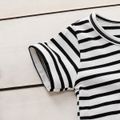 100% Cotton Striped Short-sleeve Baby Romper Black/White image 5