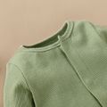 Baby Boy/Girl 95% Cotton Ribbed Long-sleeve Footed Snap Jumpsuit Light Green image 4