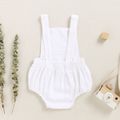 100% Cotton Solid Sleeveless Baby Romper White image 4