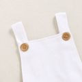 100% Cotton Solid Sleeveless Baby Romper White image 2