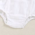100% Cotton Solid Sleeveless Baby Romper White image 3