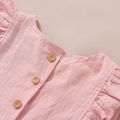 Solid Ruffle Decor Sleeveless Baby Jumpsuit Light Pink image 5