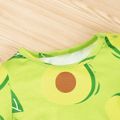 Avocado Allover Long-sleeve Green Baby Jumpsuit Green image 3