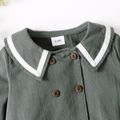 Solid Lapel Collar Long-sleeve Baby Romper Grey image 2