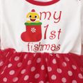 Baby Shark 2-piece Baby Girl 1st Christmas Polka Dots Bodysuit Tutu Dress with Headband Red/White