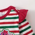 Baby Shark 2-piece Baby Girl Cotton Stripe Christmas Bodysuit with Headband Green/White/Red