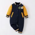 Baby Shark Cotton Front Buttons Long-sleeve Jumpsuit for Baby Boy/Girl Yellow