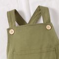 Solid Pocket Decor Sleeveless Baby Jumpsuit Overalls Green