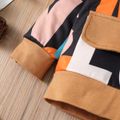 2pcs Baby Boy 95% Cotton Ripped Jeans and Allover Letter Print Long-sleeve Hoodie Set Color block image 5