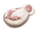 Baby Crib Portable U Shape Baby Bed Mattress Baby Sleep Memory Pillow for Newborn Cotton Travel Carry Cot Beige