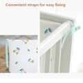 1-piece 100% Cotton Newborn Baby Bed Guardrail Bed Fence Baby Anti-collision Printing Pattern Removable And Washable Baby Bed Safety Rails White