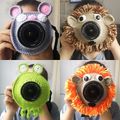 Hand-knitted Wool Camera Lens Decorative Ring Pendant for Baby Photo Guide Doll Toy Photography Accessories Grey