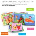 Cloth Baby Book Vegetable Fruit Vehicle Graphics Cloth book Touch and Feel Early Educational and Development Toy Pink