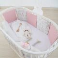 1-teilige Nestchen für Babybetten aus 100 % Baumwolle, abnehmbare Schutzgitter, gepolsterter Umfang, Bettschutz, Sicherheitsbettseitengitterschutz Hell rosa image 1