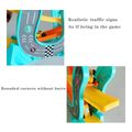 Kid Car Ramp Racer Toys Playsets with 4 Mini Cars Gliding Track DIY Assembled Rail Car Toys for Boys and Girls Turquoise