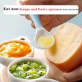 1pc/2pcs Baby Fruit Puree Scraper Spoon Mud Scraping Spoon with Teeth Baby Tableware Supplement Food Feeding Dishes Supplement Tools Pink image 2