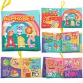 Cloth Book Washable Baby Soft Cloth Book Toys Activity Early Education Toy (Alphabet/Number/Color)  4pages Color-A image 2