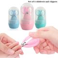 4-pack Baby Nail Kit Nail Clippers Scissors Nail File Tweezer Newborn Infant Toddler Nail Care Set with Case Blue image 5