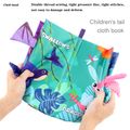 Animal Tails Cloth Book Washable Baby Soft Cloth Book Toys Built-in Sound Paper Activity Early Education Toy (Flying Animals / Ocean World / Animal Travel) Color-A image 5