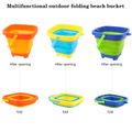 Folding Beach Bucket Toy Multifunction Portable Foldable Sand Buckets for Beach Outdoor Playing Water Sand Transport Storage Green image 2