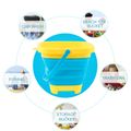 Folding Beach Bucket Toy Multifunction Portable Foldable Sand Buckets for Beach Outdoor Playing Water Sand Transport Storage Green