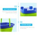 Folding Beach Bucket Toy Multifunction Portable Foldable Sand Buckets for Beach Outdoor Playing Water Sand Transport Storage Green image 5
