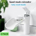 2-pack Faucet Extender Sink Extender for Toddlers Kids Hand Washing Bathroom Sink Spout Wash Helper No Splash White