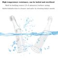 2-pack Food Grade Liquid Silicone Baby Tongue Scraper Brush & Finger Toothbrush Set for Tongue Coating and Teeth Gum Cleaning White image 3