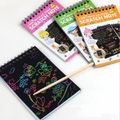 3-pack Rainbow Scratch Painting Notes Colorful Magic Scratch Off Paper Art Craft Notes (Random Color) Multi-color image 3
