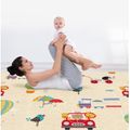 Tapis de bébé pour ramper bébé tout-petits tapis de jeu éducatif tapis de jeu double face motif de transport d'animaux de dessin animé (70,87 * 59,06 pouces) Rouge/ Blanc image 5