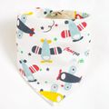 100% Cotton Baby Triangle Saliva Towel Allover Print Snap Button Adjustable Bibs Blue image 3