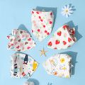 100% Cotton Baby Triangle Saliva Towel Allover Print Snap Button Adjustable Bibs Blue image 5