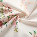 Stylish Floral Print Short-sleeve Nursing Top Apricot