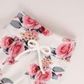 3pcs Baby Girl 95% Cotton Long-sleeve Hoodie and Floral Print Pants with Headband Set White image 5