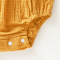 Crepe Solid Ruffled Flutter-sleeve Baby Romper Orange