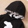 2-piece Toddler Boy Dinosaur Print Black Hoodie Sweatshirt and Pants Set Black image 3