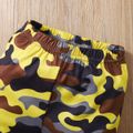 2pcs Baby Letter Print Long-sleeve Hoodie and Camouflage Pants Set Black