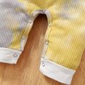 Tie Dye Long-sleeve Cotton Ribbed Baby Jumpsuit Pale Yellow image 5