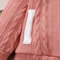 Baby Girl 100% Cotton Cable Knit Textured Ear Design Hooded Jacket Pink