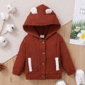 Baby Girl 100% Cotton Cable Knit Textured Ear Design Hooded Jacket Brick red image 1