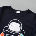 2-piece Toddler Boy Astronaut Print Long-sleeve Top and Pants Casual Set Royal Blue