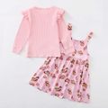PAW Patrol 2-piece Toddler Girl Flounce Solid Tee and Allover Tank Dress Set Light Pink