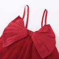 Peppa Pig 2-piece Baby Girl Christmas Snowflake Top and Big Bow Mesh Dress Set Red