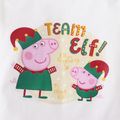 Peppa Pig 3-piece Baby Girl Cotton Flounce Bodysuit and Mesh Dress Christmas Set with Headband Red