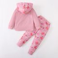 Peppa Pig 2-piece Toddler Girl Peppa Suzy Hooded Sweatshirts and Allover Pants Valentine Set Dark Pink