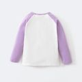 Peppa Pig Toddler Girl Letter Print Colorblock Cotton Long Raglan Sleeve Tee Light Purple