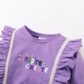Peppa Pig 2-piece Toddler Girl Flounce Purple Sweatshirt and Denim Pants Set Light Purple