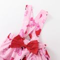 Peppa Pig 2pcs Baby Girl Heart Print Long-sleeve Romper and Layered Suspender Skirt Set PinkyWhite image 5
