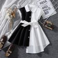 3 unidades Criança Menina Casual Vestidos Preto/Branco image 1