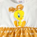 Looney Tunes Toddler Girl Polka dots Splice Ruffled Long-sleeve Cotton Dress Yellow image 4